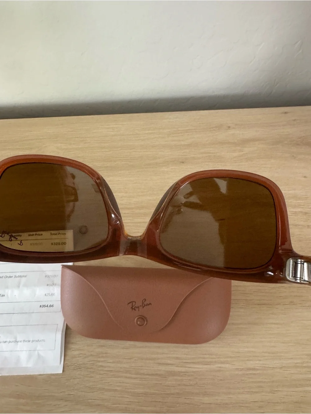 Ray-Ban Meta Wayfair Brown Frame Sunglasses with Brown Case new